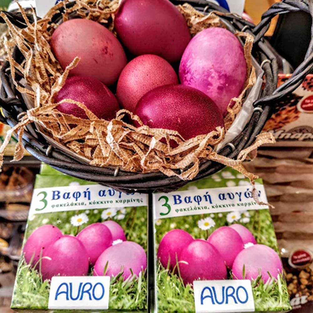AURO natural red egg dye, 3 sachets for 18 eggs