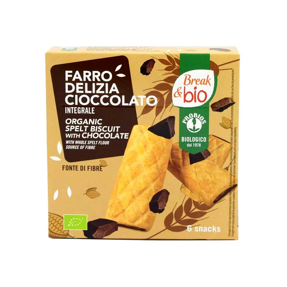 Organic spelt biscuits filled with chocolate 6 × 30 g