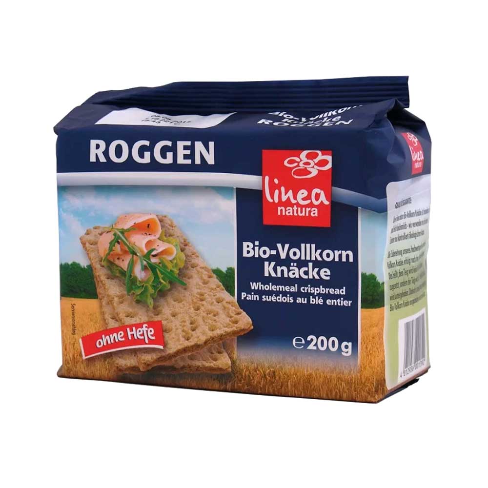 Organic wholegrain rye crackers 200 g, yeast free