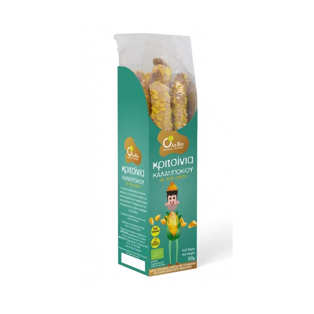 Κριτσίνια δίκοκκου με καλαμπόκι & matcha ΒΙΟ 75g