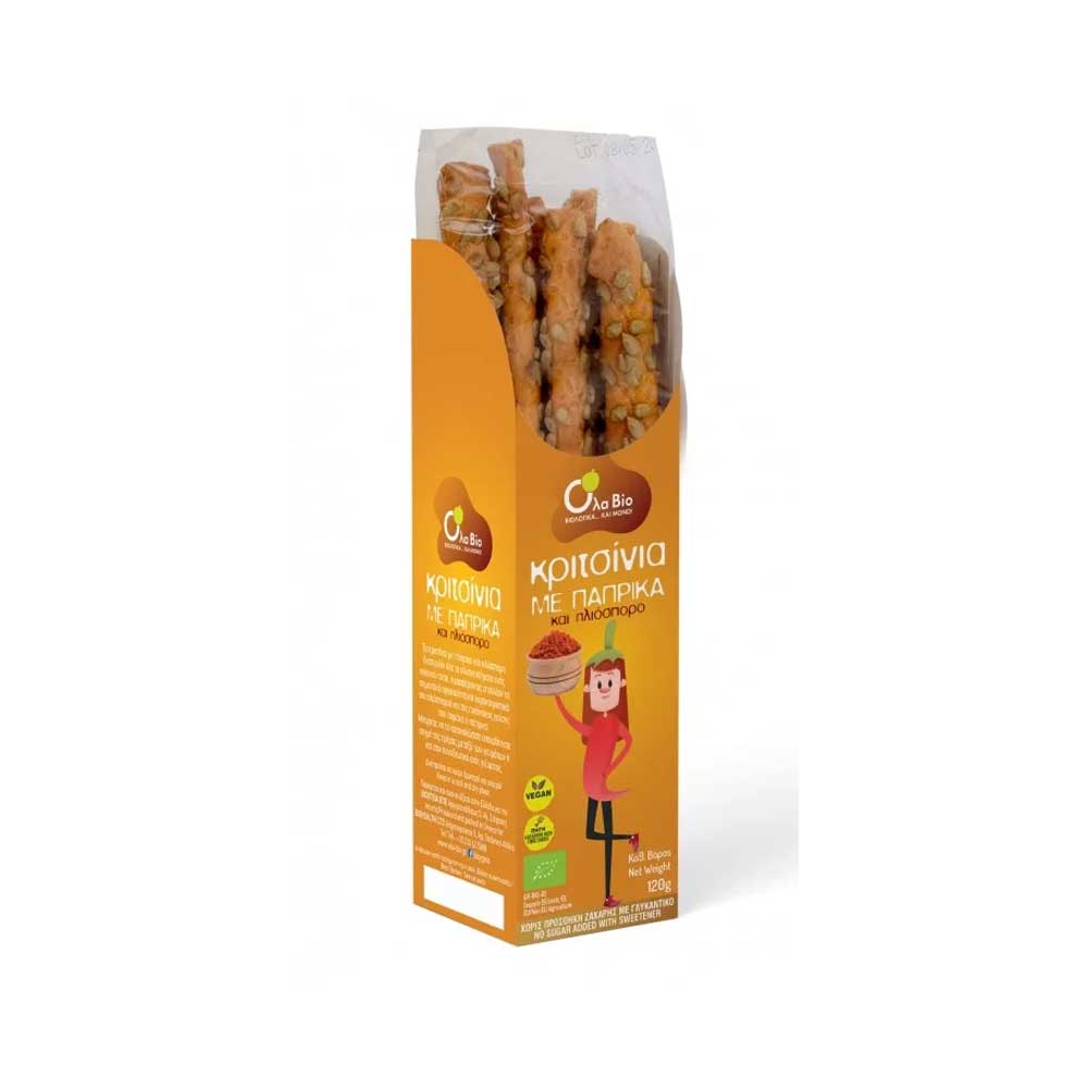 Κριτσίνια δίκοκκου με πάπρικα ΒΙΟ 75g