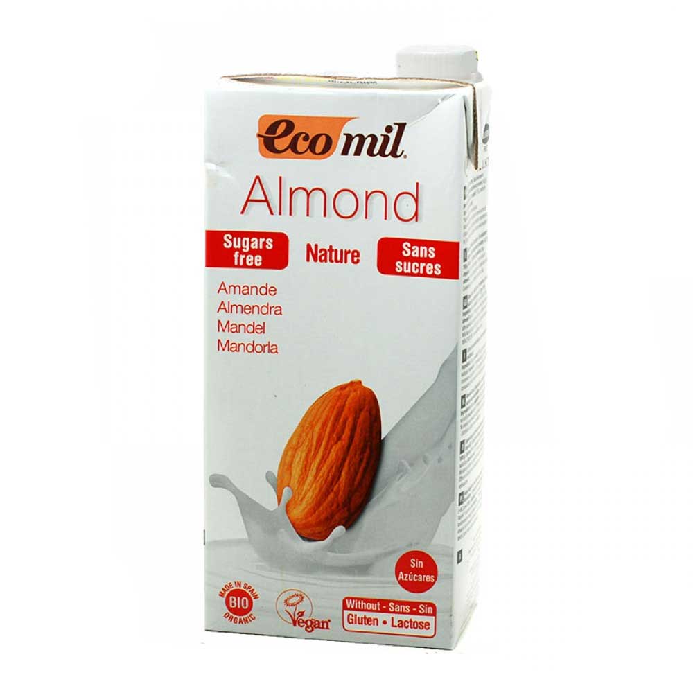 Natural almond drink BIO 1lt, ECOMIL