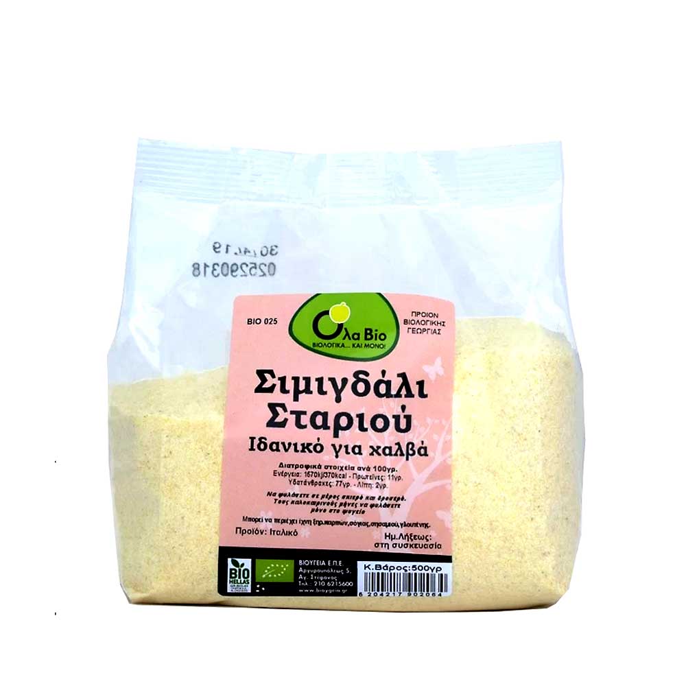 Σιμιγδάλι σκληρού σίτου ψιλό βιολογικό 500 g