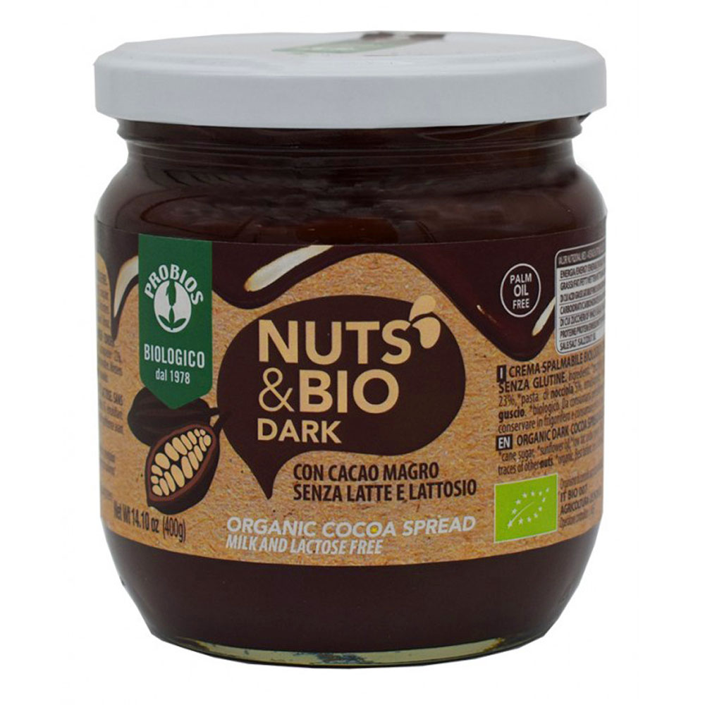 Hazelnut spread with dark chocolate BIO 400g Probios