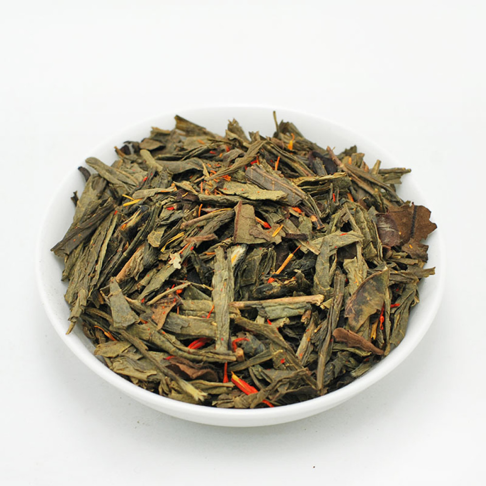 Saffron, green & white (Mao Feng) Chinese tea