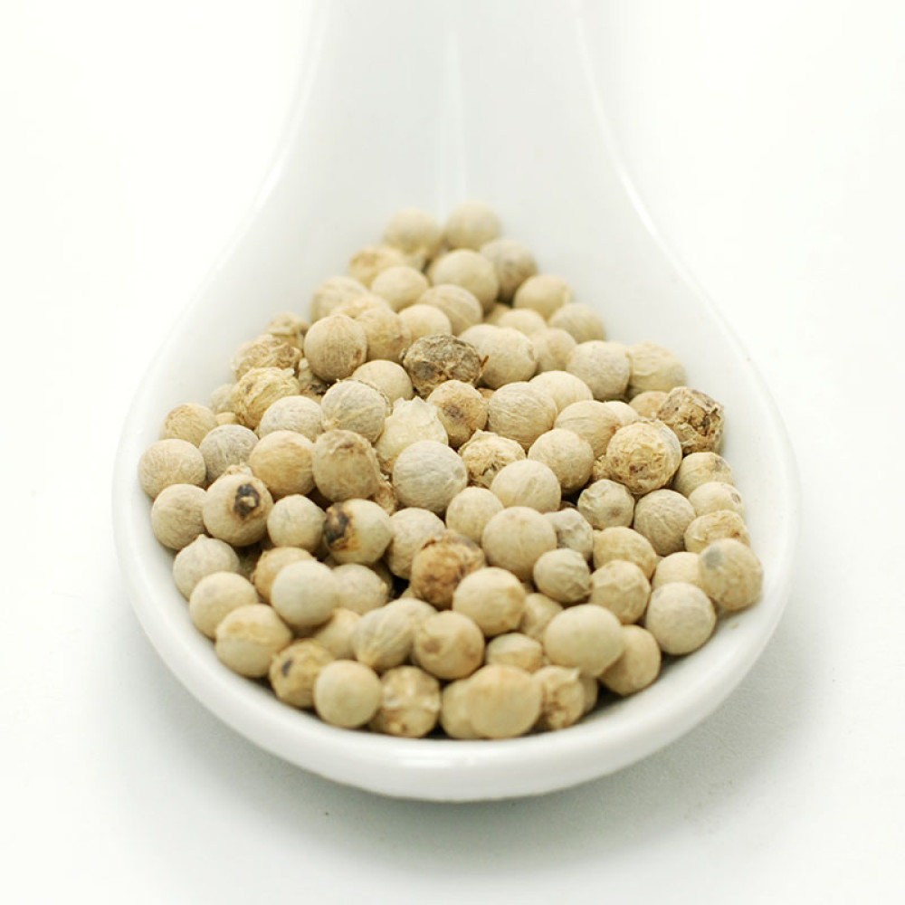 Whole white peppercorns