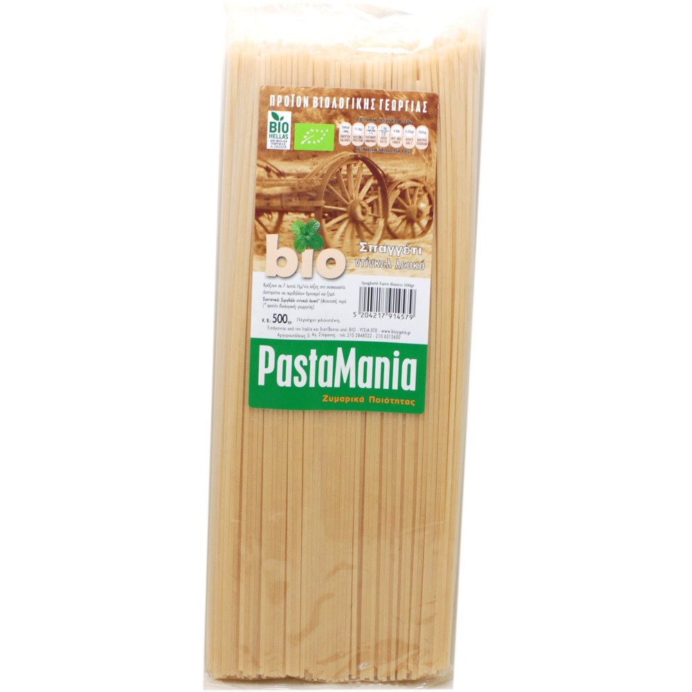 Σπαγγέτι ντίνκελ λευκό PASTAMANIA BIO 500 γρ.